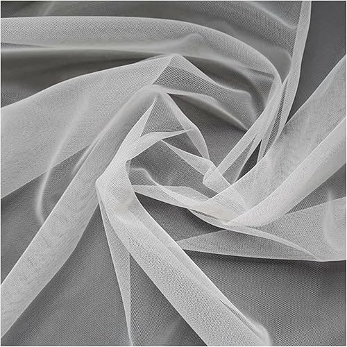 Tissu en Maille Polyester Blanc de 4 x 1.6 m,Léger et Légèrement Extensible,pour Couture,Artisanat,Décoration et Mariage - Nail Gallerys