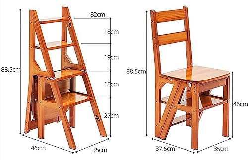 Bibliothèque Escabeau Pliable Woodrow - Tabouret Décoratif Étagère Pour Accueil, Cuisine, Placards - Portable et Multifonctionnel (Couleur: Naturel, Taille: 35x46x88.5cm) - Nail Gallerys