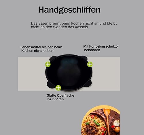 Kazan Chaudron en fonte 10 l, casserole Kazan en fonte, pot en fonte, 10 l, 10 l - Nail Gallerys