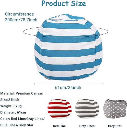 Sac Rangement Peluches Enfant, Peluche Sac Haricots Pouf, Pouf Poire de Rangement pour Peluches, Toile Sac Rangement Jouets avec Fermeture Éclair丨Grande Capacité 24Pouces丨pour Jouet Vêtement & Article - Nail Gallerys