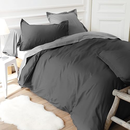 Linnea Housse de Couette uni 280x240 cm 100% Coton Alto Manhattan - Nail Gallerys