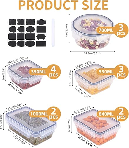 TIDEVAN Plastique Boite Hermetique Alimentaire,14 pièces Sans BPA Boîte Conservation Alimentaire Boîtes de Conservation Plastique avec couvercles Anti-fuite pour Micro-Onde,Lave-Vaisselle,Congélateurt - Nail Gallerys