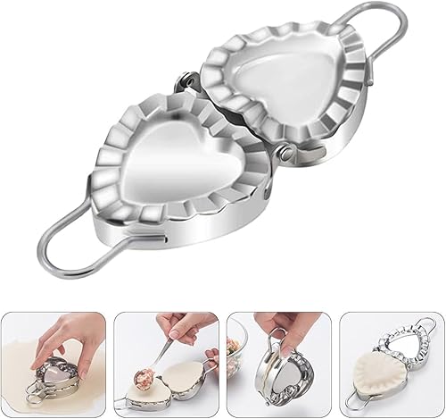 Housoutil Coeur en Forme de Boulette Maker Presse en Acier Inoxydable Pâte Cutter Raviolis Empanada Presse Moule Pierogi Pâtisserie Outils - Nail Gallerys