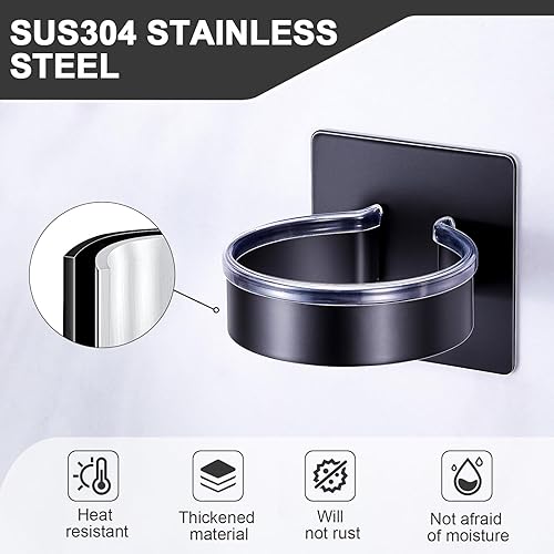 WAYASI Support mural pour sèche-cheveux noir mat, support de sèche-cheveux, support adhésif pour sèche-cheveux, organisateur d'outils pour cheveux, support de sèche-cheveux pour coiffeuse de salle de - Nail Gallerys