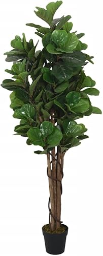 vidaXL Ficus Lyrata Artificiel 232 Feuilles, Arbre Artificiel avec Pot, Fausse Plante, Décoration d'Entrée Salle de Séjour Bureau, 180 cm Vert - Nail Gallerys