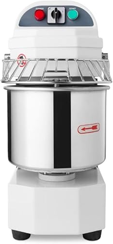 Pétrin à Pâte Professionnel - PESAGE MB - Mélangeur à Pâte Professionnel - Acier Inoxydable et Fonte - 10L - 4kg - 650W - 160t/min - Blanc, Inoxydable - Nail Gallerys