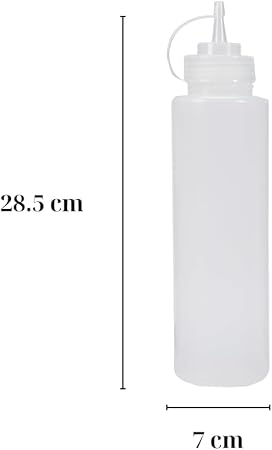 SDFIXINGS Lot de 5 bouteilles à condiments compressibles avec bouchon, distributeurs d'assaisonnement réutilisables pour ketchup, moutarde, sauce chili chaud, huile (blanc 800 ml) - Nail Gallerys