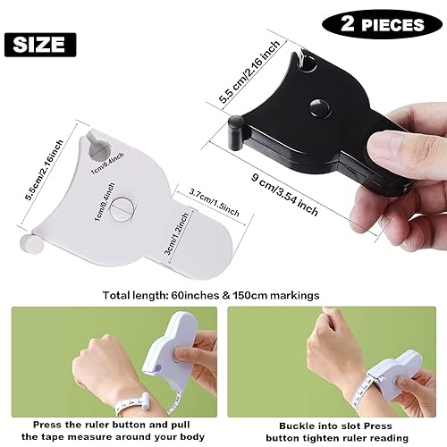 2 morceaux de ruban à mesurer corps rétractable - Nail Gallerys