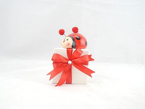 Bonbonnière en forme de coccinelle rouge avec composition - Nail Gallerys