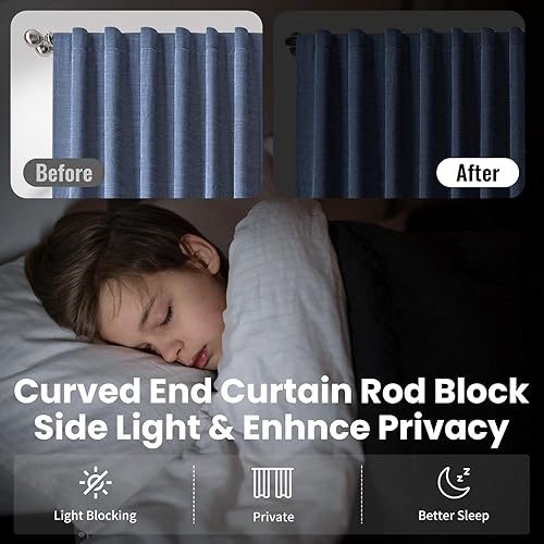 Qlfyuu Tringle à rideaux à œillets extensible en métal pour portes et fenêtres, 76 à 230 cm, noir - Nail Gallerys