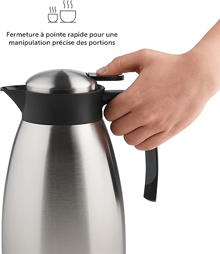 Blumtal Thermos 1l - Thermos Cafe Isotherme sans BPA avec fermeture Quick Tip - thermos café anti-fuite pour une isolation de longue durée - thermos café - isotherme cafe - thermos café 1l blanc cassé - Nail Gallerys
