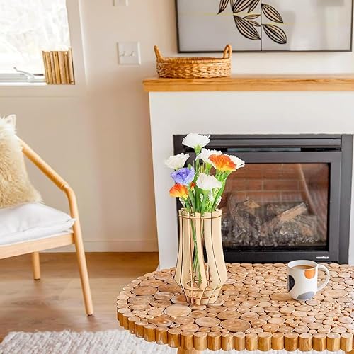 Vase en bois pour bouquet, support en bois pour roses, fleurs de cerisier, tournesol, tulipes, jonquilles, lotus (A) - Nail Gallerys