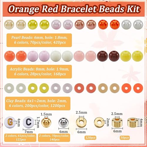 SOFPLATE 1 boîte de 2220 pièces de Kit de Fabrication de Bracelets en Perles D'Argile Kit de Bracelet D'Amitié Perles en Plastique Perles Plates Rondes en Argile Heishi Perles D'Espacement avec Lettre - Nail Gallerys