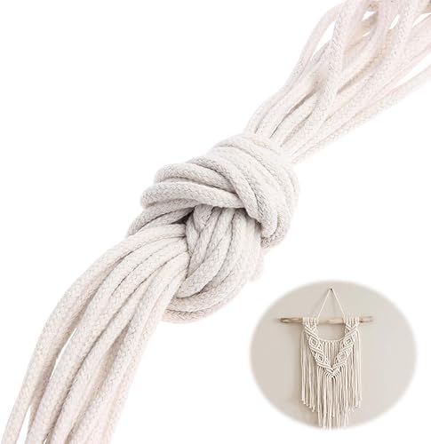 Cordon en coton pour macramé - 10 m x 4 mm - Blanc - Pour suspendre des photos, ornements, projets d'artisanat, décorations d'intérieur, loisirs créatifs - Nail Gallerys