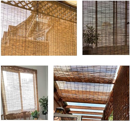 Stores Extérieurs en Bambou, Rideaux en Roseau Rétro, Rideaux Occultants, Filtrage De La Lumière, Protection Solaire, Isolation Thermique Stores Romains, Différentes Tailles,80x200cm/31.5x79in - Nail Gallerys
