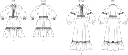 Vogue V2004B5 Robe en deux longueurs B5 (36-38-40-42-44) - Nail Gallerys