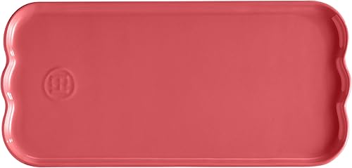 Emile Henry Plat à cake, plat de service rectangulaire, Céramique, rose 31,5 x 15 cm - Nail Gallerys