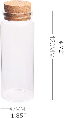 Danmu Art Lot de 6 Bocaux en verre avec bouchons en liège, mini bouteilles de conservation en verre 60ML - Nail Gallerys