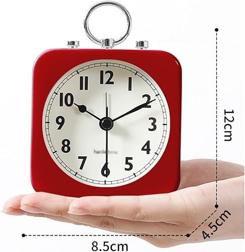 Réveil Réveil avec boîtier carré en métal, Petite Horloge carrée à Piles sans tic-tac pour Table de Chevet, Table de Salon, réveils de Bureau (Couleur: Vert) (GRE - Nail Gallerys