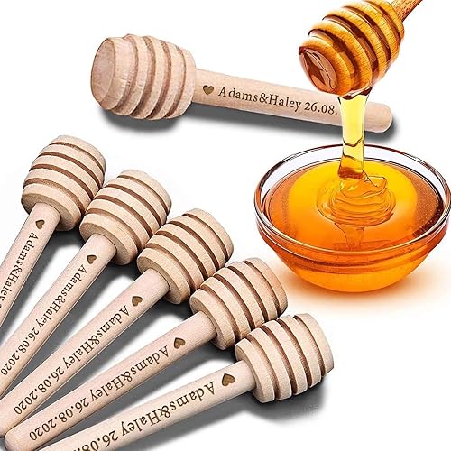 MINXLTD Cuillère À Miel en Bois Personnalisée, Bâtonnets De Miel Gravés, Cadeaux De Mariage for Invités, Abeille À Miel, Bâtonnet À Miel Personnalisé, Cadeau De Baptême for Invités(20pcs,8cm) - Nail Gallerys