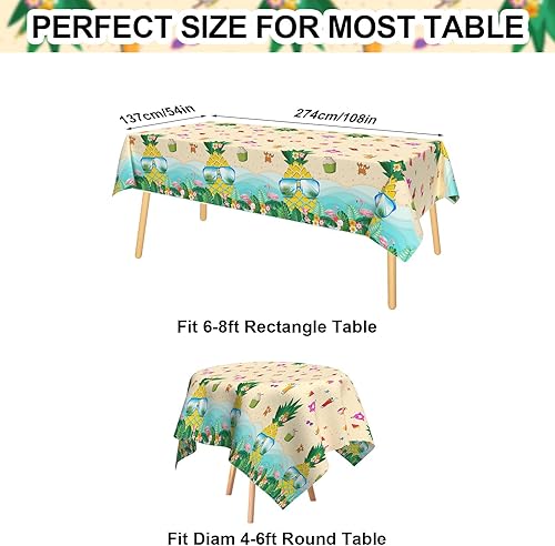 GRESATEK Lot de 2 housses de table hawaïennes, nappes de fête en plastique à thème tropical hawaïen, fête prénatale, anniversaire, mariage, décoration de table 137 x 274 cm - Nail Gallerys