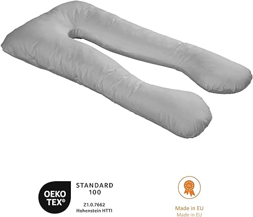 sleepling 195904 Oreiller de Corps Housse de Remplacement | Coussin de Grossesse | Oreiller de Couchage latéral | 100% Coton | Lavable à 60 degrés | Ökotex | Fabriqué en UE | 140 x 75 x 20 cm, Blanc - Nail Gallerys