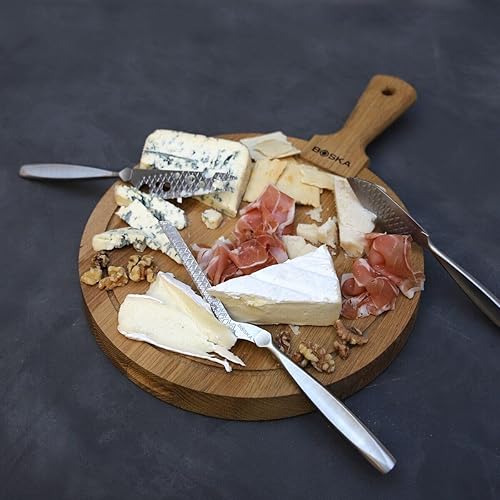 Couteau à Fromage Pâte Dure Monaco+ No. 9 de Boska/Fromages à pâtes très dures/Lame très tranchante/À motif gaufré/Argent / 21,2 cm - Nail Gallerys