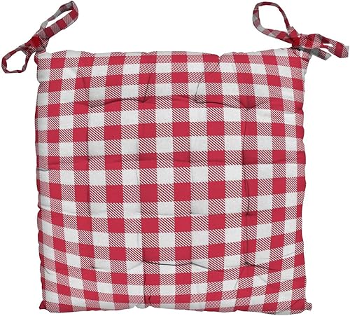 Soleil d'ocre, Dessus de Chaise capitonné en Coton 40x40x5 cm Vichy - Nail Gallerys