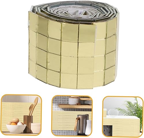 HEALLILY 1 rouleau de mini miroirs autocollants en verre véritable - Mosaïque - Bricolage - Pour cuisine, salle de bain - Argenté - Nail Gallerys