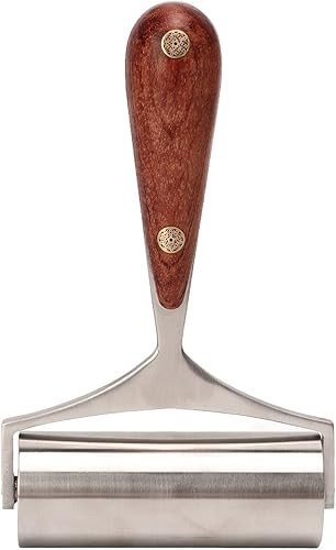 Rouleau de Bord en Cuir, 90mm Rouleau de Presse en Cuir en Acier Inoxydable Outils Rouleau à Coller en Cuir, Artisanat Rouleau Bord Creaser pour le Travail Manuel Du Travail Du Cuir Bricolage - Nail Gallerys