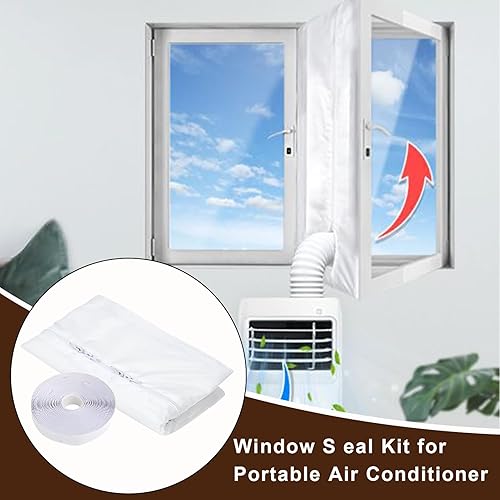 Fenayuu Kit d'étanchéité de fenêtre pour climatiseurs portables, kit de ventilation de fenêtre 100% étanche, 300 cm, protection contre les arrêts d'air chaud/froid pour climatiseurs portables - Nail Gallerys