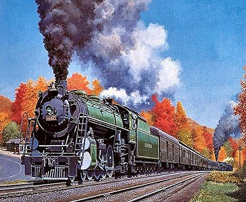 Bimkole Diamond Painting 5D DIY Diamant Peinture Train Arbre Bricolage Plein Forage Cristal Strass Peinture Décor à La Maison 30 * 40 cm(y5-257) - Nail Gallerys