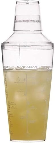 BarCraft Shaker à Cocktails en Verre avec Recettes Graduées Imprimées, 700 ML - Nail Gallerys