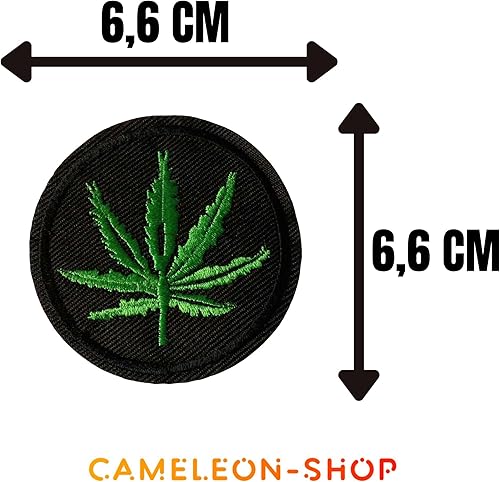 Écusson Cannabis Patch Thermocollant Feuille Chanvre Vert Badge Rasta à Thermocoller transfert weed à coller fer à repasser applique brodé à coudre vêtement tshirt sac à dos veste homme femme 6,6cm - Nail Gallerys