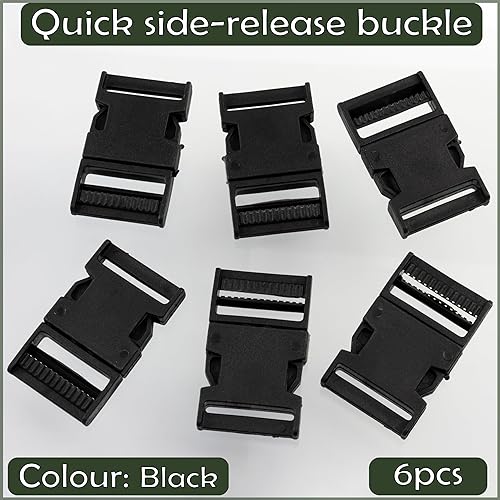 AERZETIX - Lot de 6 Boucles clips d'attache réglables à ouverture rapide pour sac à dos - passant 40 mm - bagages équipement de plein air bandoulière sangle - en plastique - Nail Gallerys