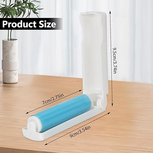 Lot de 4 Rouleaux Anti-Peluches Réutilisables, Collant Brosse adhésive Lavable Rouleaux enlève Les Poils d'animaux Pliable Portable Rouleaux pour Les Cheveux, Vêtements, Tapis de Voiture, Manteau - Nail Gallerys