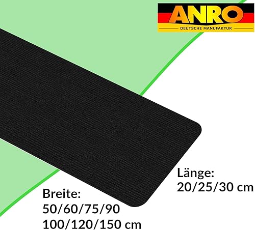 ANRO Tapis de marche d'escalier autocollant pour l'intérieur - Tapis d'escalier - Antidérapant - Protection des escaliers - 90 x 20 cm - Gris - Nail Gallerys