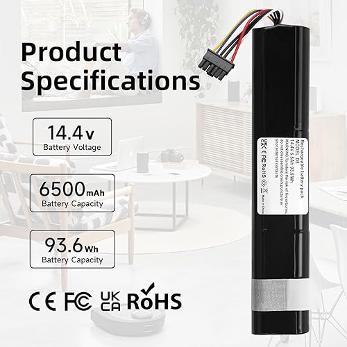 K KYUER 6500mAh 205-0011 205-0013 205-0028 945-0225 945-0266 Vacuum Cleaners Batterie Compatible avec Neato Botvac Robotics D3 D4 D5 D6 D7 D3+ D301 D303 D502 D503 D701 D702 D703 D705 Connected Battery - Nail Gallerys