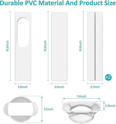 LINFKY Kit de Fenêtre Universel pour Climatiseur Portable de Tuyau d'échappement avec Coupleur Kit de Ventilation AC Réglable Joint en PVC pour Fenêtre Coulissante (pour Tuyau de 15cm) - Nail Gallerys