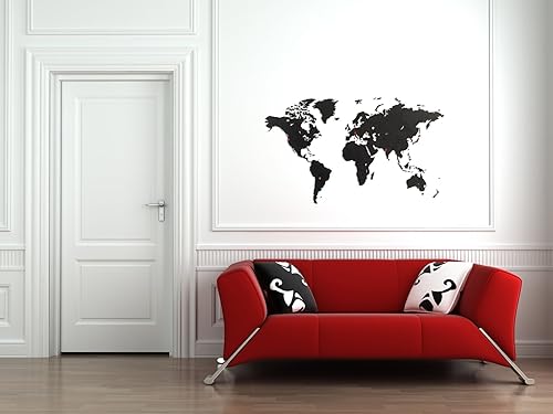 MiMi Innovations Carte du Monde Murale en Bois | Décoration Murale | Puzzle DIY FSC en Bois HDF Noir | Tracker de Voyage avec 96 Pins Colorés | Facile à Installer | 100 x 60 cm - Nail Gallerys