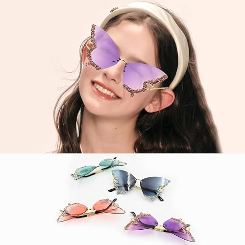 Zequech Lunettes de soleil avec monture en forme de papillon - Couleur verte - Lentilles de 70 mm de large - Accessoire cool pour les fêtes d'été sur la plage, les discothèques, les festivals de - Nail Gallerys