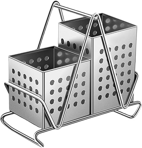 Porte-couverts en acier inoxydable avec système d'évacuation efficace (avec plateau) - Nail Gallerys