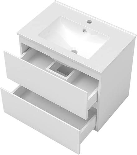 AICA Ensemble Meubles Salle de Bain 100cm Vasque + Colonne + Miroir Rond Lumineux Anthracite - Nail Gallerys