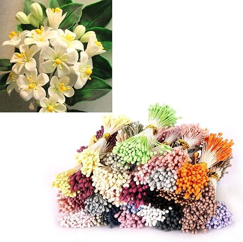 Tyenaza 1800 pièces pistil pour fleur, étamine de fleur étamine artificielle fleur artificielle étamine Pistil avec décoration de mariage accessoires de coiffure Multicolore - Nail Gallerys