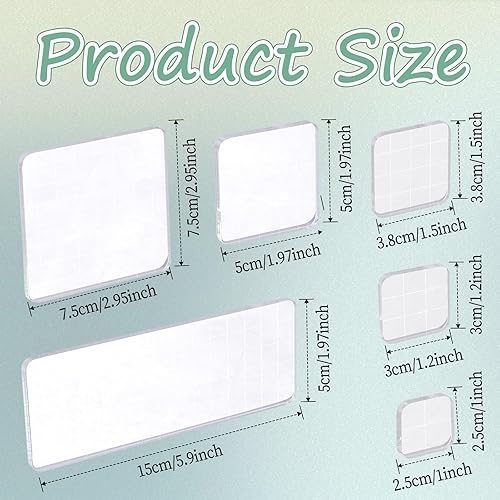 Piriuuo Lot de 6 blocs de tampons en acrylique pour tampons en silicone - Blocs de tampons transparents avec lignes de grille - Pour scrapbooking, tampons, cartes de Noël, artisanat (droit) - Nail Gallerys