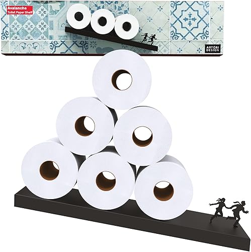 Étagère Flottante pour Papier Toilette – Étagère inclinée en métal pour Un Rangement Facile de la Salle de Bain – Support Mural Moderne pour Rouleaux de mouchoirs ou Serviettes - Nail Gallerys