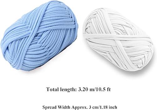 Spldsun 2 Pièces Fil de Crochet En Tricot, T-Shirt Fil de Crochet, Fil Épais à Crocheter Ou à Tricoter, pour Tricoter Fournitures Tissage de Panier de Fil de Crochet - Nail Gallerys