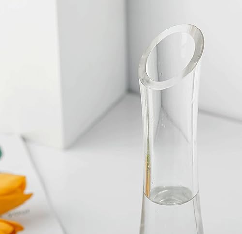 Vase en verre soufflé fabriqué à la main de 23 cm, vase transparent à tige unique pour décoration de mariage, maison et bureau, bouteille décorative de centre de table - Nail Gallerys