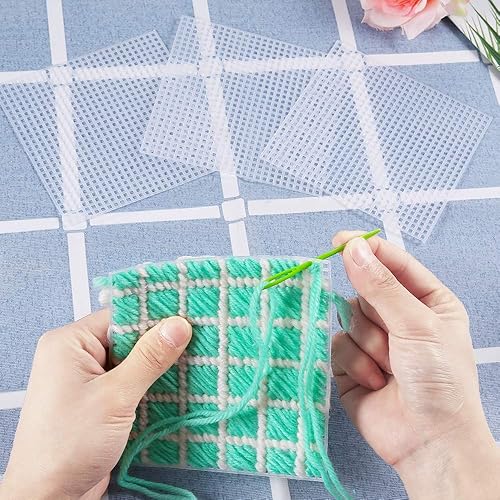 Pllieay Lot de 30 feuilles de toile en plastique 7 points pour broderie, travaux de tricot et de crochet 10,4 x 10,4 cm - Nail Gallerys