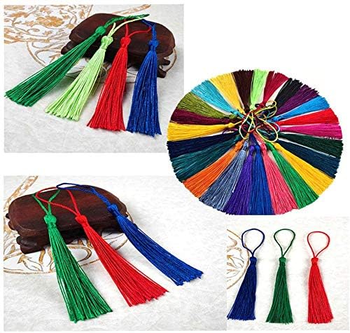 Homkeen Lot de 120 pompons soyeux faits à la main - Marque-page - Pendentifs avec boucle - Environ 39 couleurs - Nail Gallerys